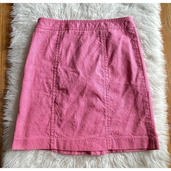 Talbots Women's Size 12 Petite Pink Button Front Skirt Career FLAWED - Picture 8 of 8